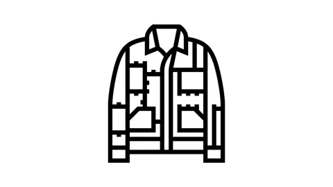 Patchwork jacket diy fashion handmade line icon animation Stock Footage 326128055