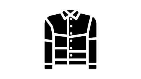 Patchwork jacket diy fashion handmade glyph icon animation Stock Footage 326731894