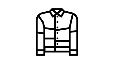 Patchwork jacket diy fashion handmade line icon animation Stock Footage 326749419