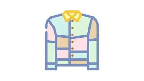 Patchwork jacket diy fashion handmade color icon animation Stock Footage 327257721