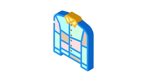 Patchwork jacket diy fashion handmade isometric icon animation Stock Footage 327277560