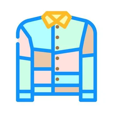 Patchwork jacket diy fashion handmade color icon vector illustration Stock Illustration
