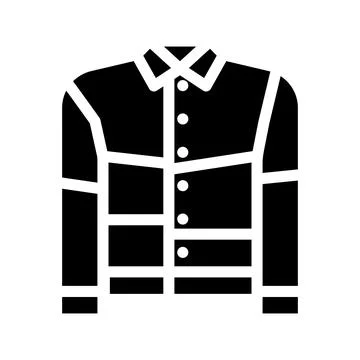 Patchwork jacket diy fashion handmade glyph icon vector illustration Stock Illustration