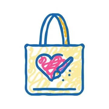 Patchwork jacket diy fashion handmade icon doodle illustration Stock Illustration