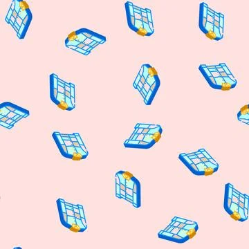 Patchwork jacket diy fashion handmade isometric icon seamless pattern Stock Illustration