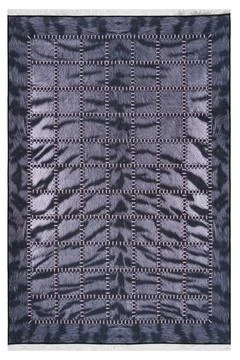 Patchwork leather rug on white background Stock Photos