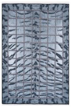 Patchwork leather rug on white background Stock Photos