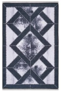 Patchwork leather rug on white background Stock Photos