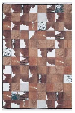 Patchwork leather rug on white background Stock Photos
