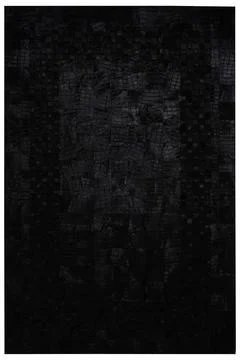 Patchwork leather rug on white background Foto stock