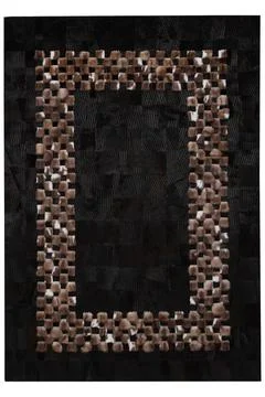 Patchwork leather rug on white background Stock Photos