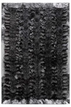 Patchwork leather rug on white background 스톡 사진