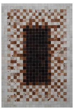 Patchwork leather rug on white background Stock-Fotos