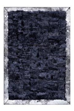 Patchwork leather rug on white background Stock Photos