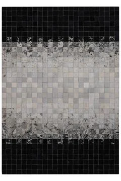 Patchwork leather rug on white background Stock Photos