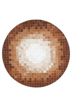Patchwork leather rug on white background Stock Photos