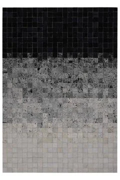 Patchwork leather rug on white background Stock Photos