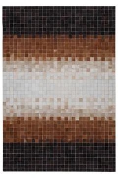 Patchwork leather rug on white background Stock Photos