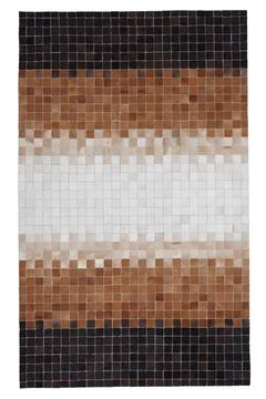 Patchwork leather rug on white background Stock Photos