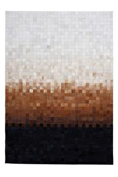 Patchwork leather rug on white background Stockfoto's