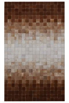 Patchwork leather rug on white background Stock Photos