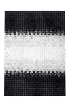 Patchwork leather rug on white background Stockfoto's