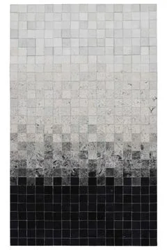 Patchwork leather rug on white background Stock Photos