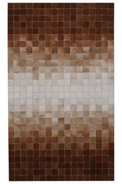 Patchwork leather rug on white background Stock Photos