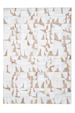 Patchwork leather rug on white background Stock Photos