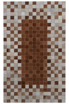 Patchwork leather rug on white background Stock Photos