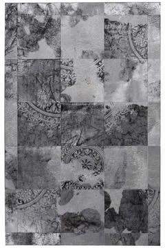 Patchwork leather rug on white background Stock Photos