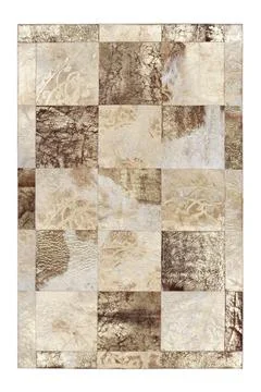 Patchwork leather rug on white background Stock Photos