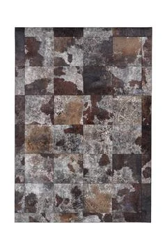 Patchwork leather rug on white background Stock Photos
