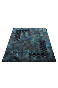 Patchwork leather rug on white background Stock-Fotos