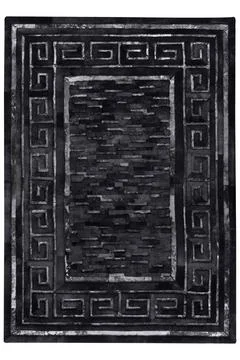 Patchwork leather rug on white background Stock Photos