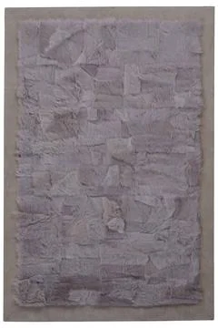 Patchwork leather rug on white background Stock Photos