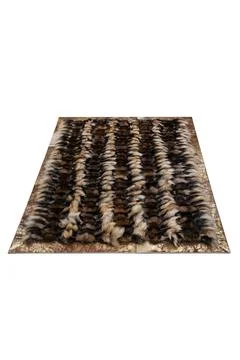 Patchwork leather rug on white background Stock Photos