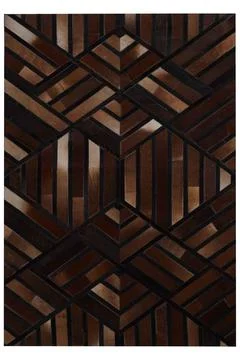 Patchwork leather rug on white background Stock Photos