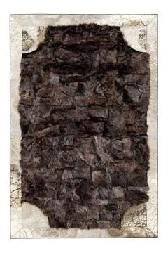 Patchwork leather rug on white background Stock Photos