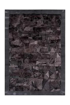 Patchwork leather rug on white background Foto stock