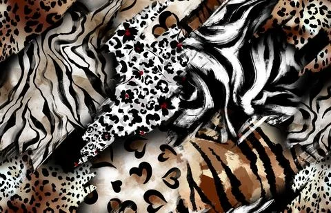 Patchwork leopard pattern. Illustrazione stock
