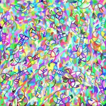 Patchwork Lobsters Stock-Illustration