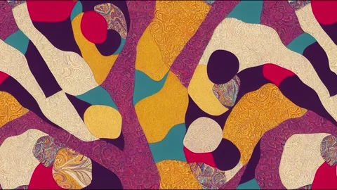 Patchwork paisley animation on background Stock Footage 220116519