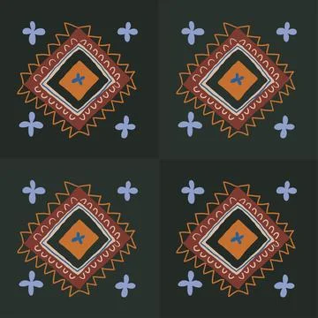 Patchwork pattern on dark background Stock Illustration