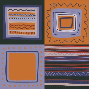 Patchwork pattern on dark background Stock Illustration