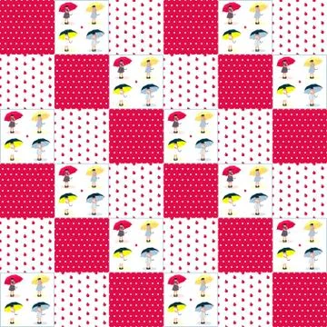 Patchwork pattern for girls Stock Illustration