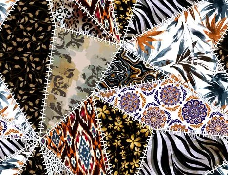 Patchwork pattern. 库存插图