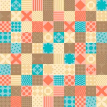 Patchwork pattern seamless. Quilt ornament. Quilted Blanket texture. Vector b Stock Illustration