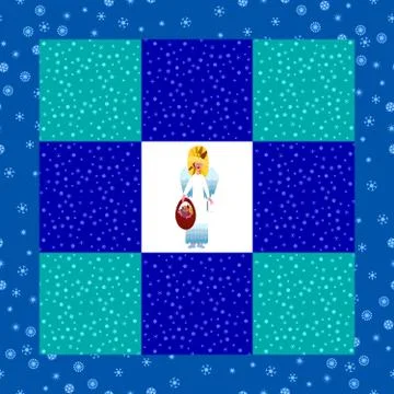 Patchwork pattern with snowflakes  and stylized Christmas angel figure Illustrazione stock