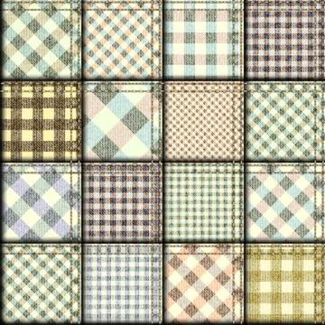 Patchwork of plaid patterns Stock Illustration